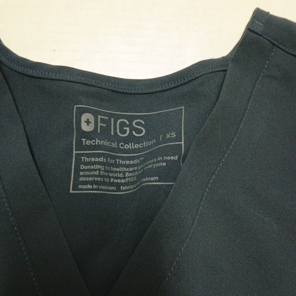 Figs Blue Grey Scrub Top Technical Collection Size Xs - Picture 4 of 5